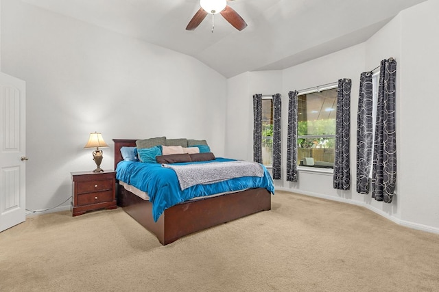 204 Lake Livingston Dr, Georgetown, TX 78628 - carpeted bedroom with vaulted ceiling and a ceiling fan