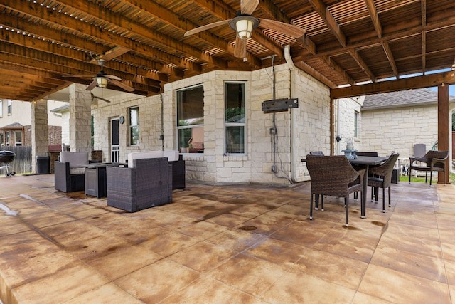 204 Lake Livingston Dr, Georgetown, TX 78628 - view of patio / terrace featuring outdoor dining space and ceiling fan