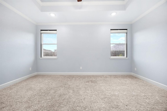 2660 Cowgirl Trl, Belton, TX 76513 - empty room featuring healthy amount of natural light, ornamental molding, carpet, and recessed lighting