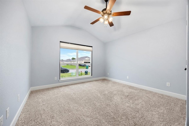2660 Cowgirl Trl, Belton, TX 76513 - carpeted empty room featuring lofted ceiling and a ceiling fan