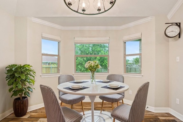 5012 Jeanine Dr, Temple, TX 76502 - dining area featuring a chandelier and ornamental molding