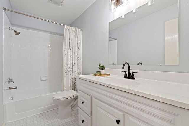 3008 Siskin Dr, Austin, TX 78745 - bathroom with vanity, tile patterned flooring, and shower / bath combo