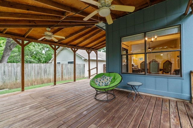 3008 Siskin Dr, Austin, TX 78745 - wooden deck with ceiling fan