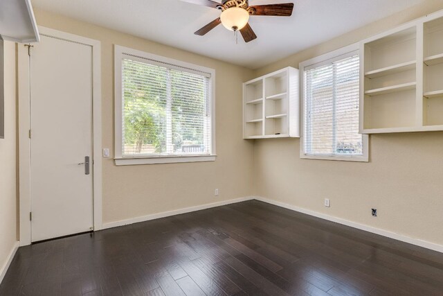 146 Double Eagle Dr, Austin, TX 78738 - empty room featuring ceiling fan and dark wood-style floors