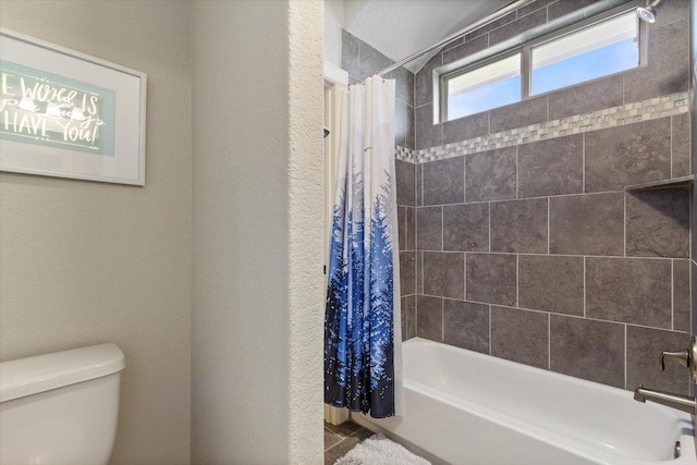 1915 Los Santos Dr, San Marcos, TX 78666 - full bathroom with toilet and shower / bath combo with shower curtain