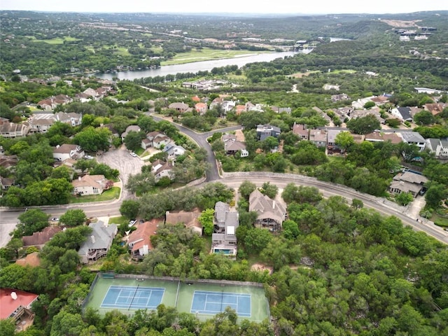 6033 Mount Bonnell Cv, Austin, TX 78731 - aerial view of residential area with a nearby body of water