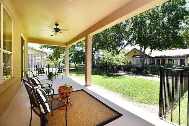 101 Bass St, Georgetown, TX 78633 - sunroom featuring ceiling fan