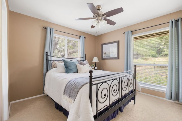 8604 Granada Hills Dr, Austin, TX 78737 - bedroom featuring light carpet and a ceiling fan