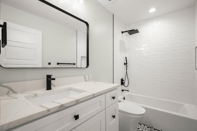 11615 February Dr, Austin, TX 78753 - bathroom with vanity,  shower combination, and recessed lighting
