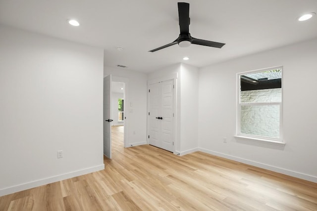 11615 February Dr, Austin, TX 78753 - unfurnished room with light wood-type flooring, recessed lighting, and a ceiling fan