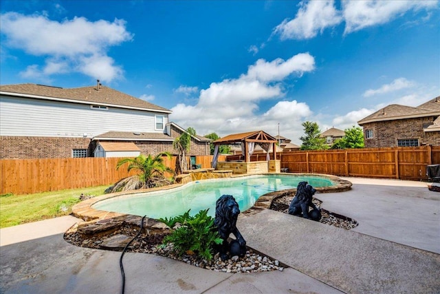 913 Overcup Dr, San Marcos, TX 78666 - view of pool featuring a gazebo, a fenced backyard, and a patio