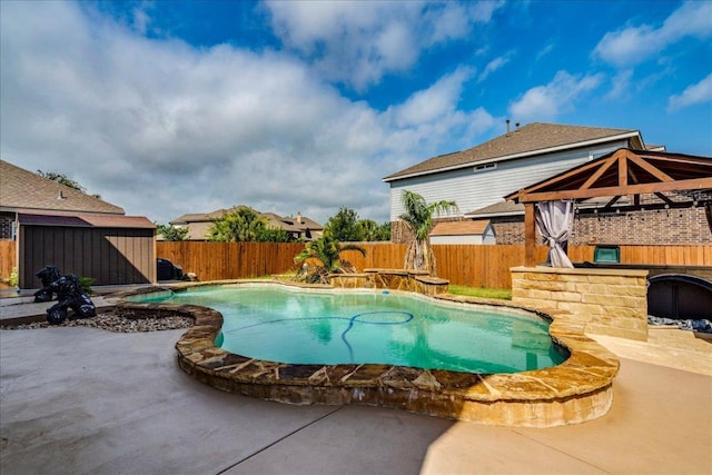 913 Overcup Dr, San Marcos, TX 78666 - view of pool featuring a patio area, a fenced backyard, and a gazebo