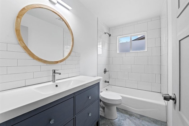 4712 Carsonhill Dr, Austin, TX 78723 - full bath featuring vanity, shower / bath combination, and tasteful backsplash