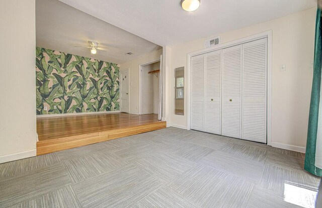 3303 Hollywood Ave, Austin, TX 78722 - interior space featuring a ceiling fan and carpet floors