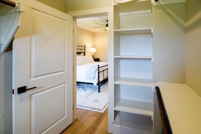 302 Castlehigh Dr, Granite Shoals, TX 78654 - spacious closet with wood finished floors and ceiling fan