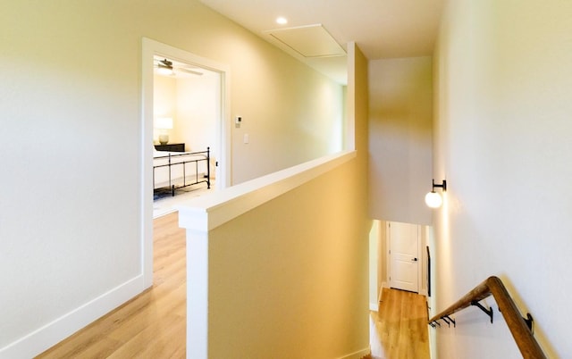 302 Castlehigh Dr, Granite Shoals, TX 78654 - corridor featuring attic access and light wood finished floors