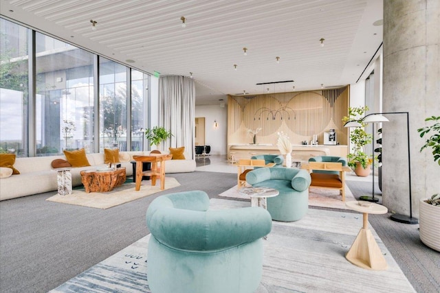 44 E Ave Unit 1909, Austin, TX 78701 - common area featuring a wall of windows