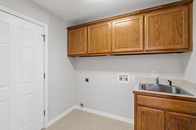 703 Amy Cir, Marble Falls, TX 78654 - laundry area featuring cabinet space, hookup for a washing machine, and electric dryer hookup