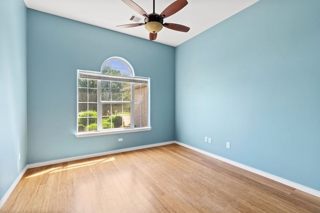 703 Amy Cir, Marble Falls, TX 78654 - spare room with wood finished floors and ceiling fan