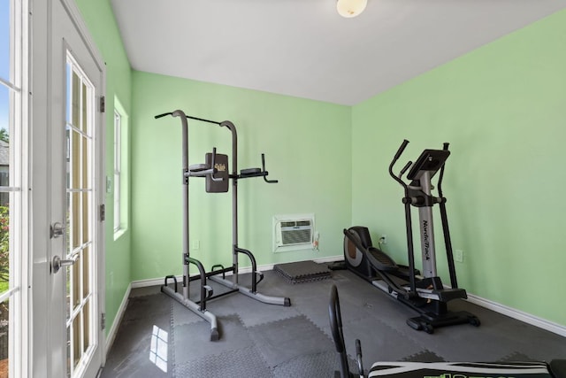 703 Amy Cir, Marble Falls, TX 78654 - exercise room with healthy amount of natural light and an AC wall unit