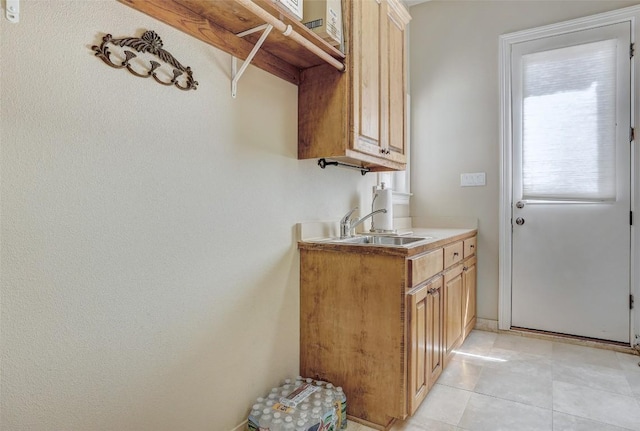 25 Meadows End Dr, Georgetown, TX 78628 - washroom with light tile patterned floors and a sink