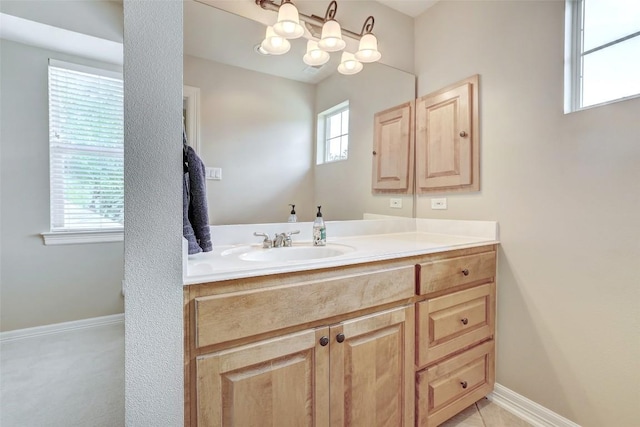 25 Meadows End Dr, Georgetown, TX 78628 - bathroom with vanity and baseboards