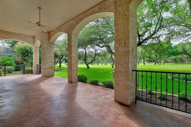 25 Meadows End Dr, Georgetown, TX 78628 - view of patio / terrace featuring a ceiling fan