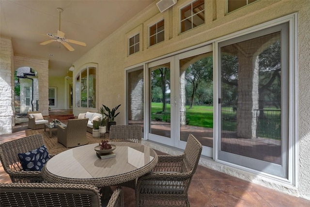 25 Meadows End Dr, Georgetown, TX 78628 - sunroom / solarium with french doors, plenty of natural light, and vaulted ceiling