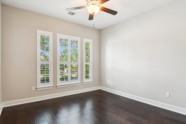 3213 Venezia Vw, Leander, TX 78641 - empty room featuring ceiling fan and dark wood-style floors
