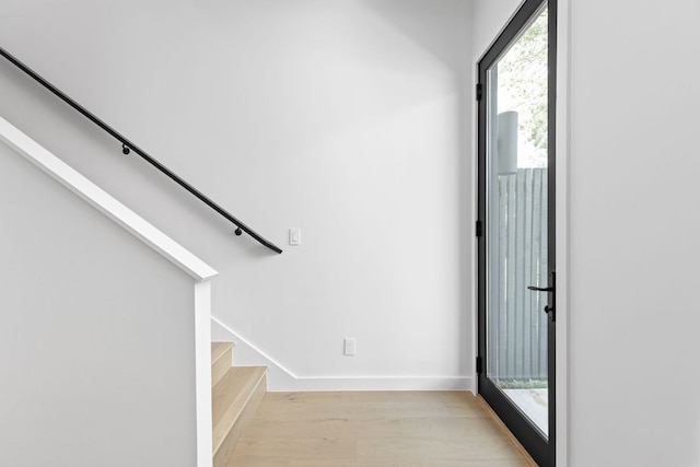 501 E 50th St, Austin, TX 78751 - entrance foyer with stairway and light wood finished floors