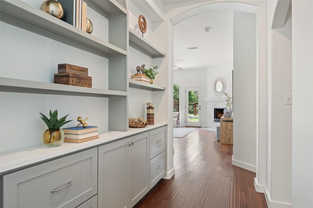 4608 Hibiscus Valley Dr, Austin, TX 78739 - hallway with dark wood-style floors