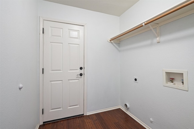 4608 Hibiscus Valley Dr, Austin, TX 78739 - laundry room with dark wood-type flooring, hookup for an electric dryer, and hookup for a washing machine