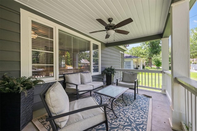 1211 S Church St, Georgetown, TX 78626 - view of patio / terrace with ceiling fan and outdoor lounge area