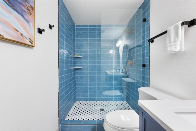 1211 S Church St, Georgetown, TX 78626 - full bathroom with a tile shower and vanity