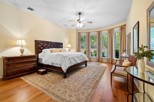 9920 Michelle Hl, Garden Ridge, TX 78266 - bedroom with hardwood / wood-style flooring and ceiling fan