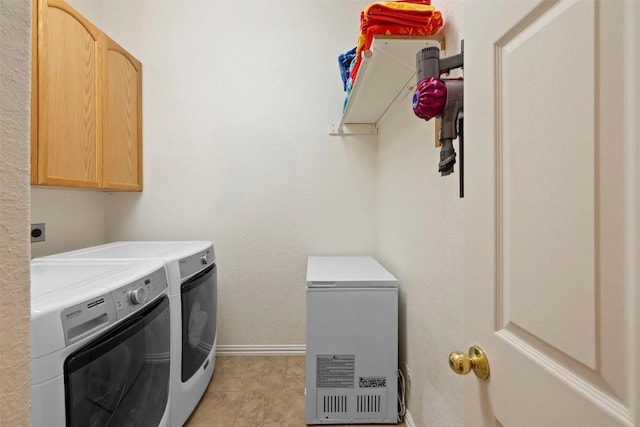 9920 Michelle Hl, Garden Ridge, TX 78266 - washroom with cabinet space and washing machine and clothes dryer