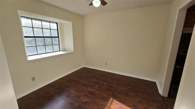 365 Pine Tree Loop, Bastrop, TX 78602 - unfurnished room featuring ceiling fan and dark wood-type flooring