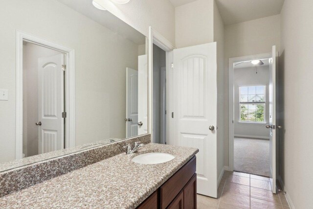 20025 Rhiannon Ln, Pflugerville, TX 78660 - bathroom with vanity and tile patterned floors