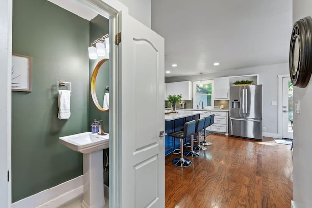 611 W Johanna St, Austin, TX 78704 - office with dark wood-style flooring and recessed lighting
