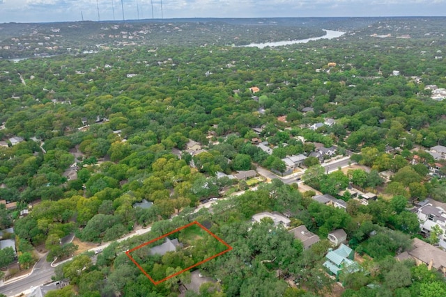 2611 Woodmont Ave, Austin, TX 78703 - aerial overview of property's location with property boundaries highlighted and a large body of water