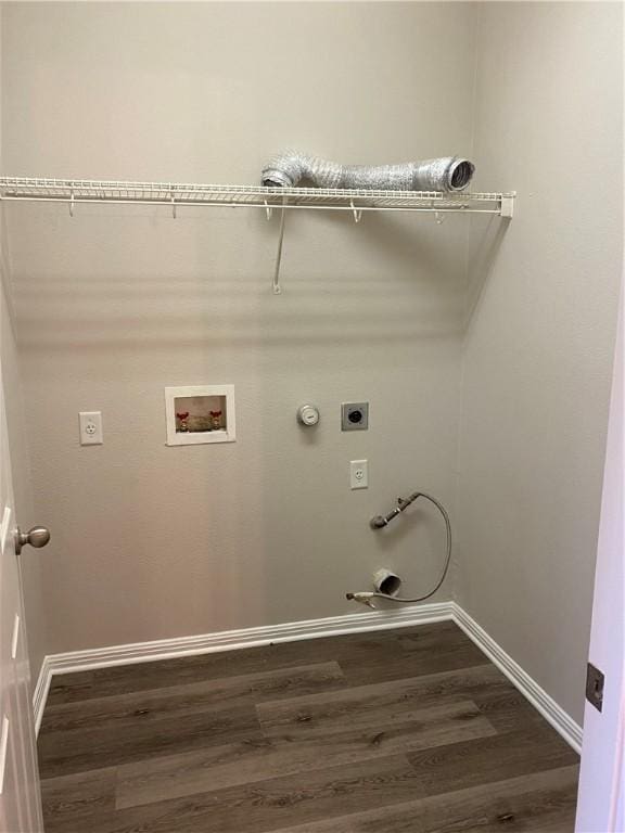 2700 Saddle Blanket Pl, Leander, TX 78641 - laundry room featuring gas dryer hookup, hookup for an electric dryer, wood finished floors, and hookup for a washing machine