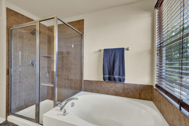 201 Trestle Tree, San Marcos, TX 78666 - full bathroom featuring a garden tub and a shower stall