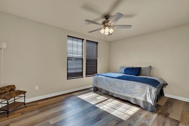 201 Trestle Tree, San Marcos, TX 78666 - bedroom featuring wood finished floors and a ceiling fan