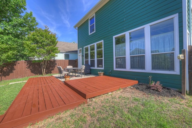 201 Trestle Tree, San Marcos, TX 78666 - wooden deck with outdoor dining area