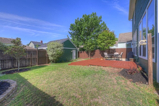 201 Trestle Tree, San Marcos, TX 78666 - fenced backyard with a deck