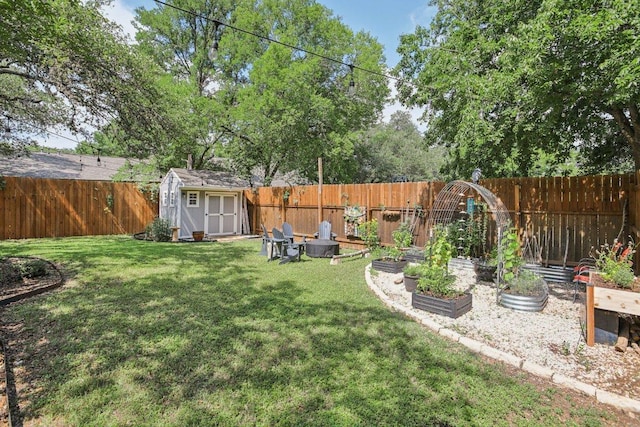 9100 Bill Hickcock Pass, Austin, TX 78748 - fenced backyard with a vegetable garden and a shed