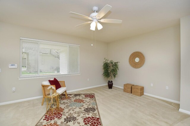 101 Ranch House Cv, Georgetown, TX 78633 - living area featuring light colored carpet and a ceiling fan