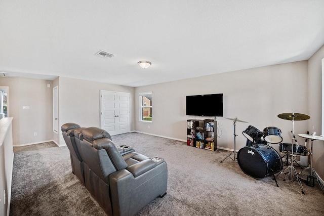 1805 Bogata Ln, Leander, TX 78641 - carpeted living room featuring baseboards