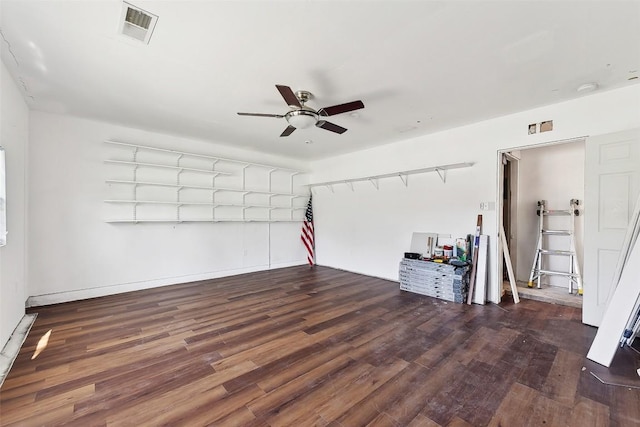3810 Leafield Dr, Austin, TX 78749 - empty room featuring ceiling fan, wood finished floors, and a smoke detector