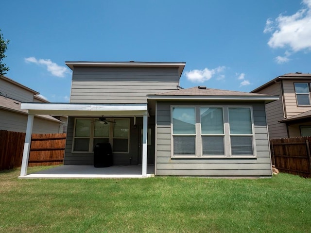 16021 Remington Reserve Way, Austin, TX 78728 - back of house with a ceiling fan, a patio, and a fenced backyard